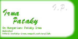 irma pataky business card